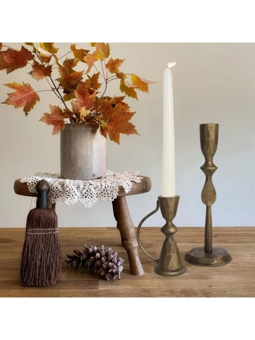 Vintage Antique Brass Candle Holders Set of 2 – Decorative Taper Candlesticks